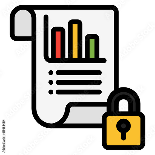 Data protection icon in filled line style, use for website mobile app presentation