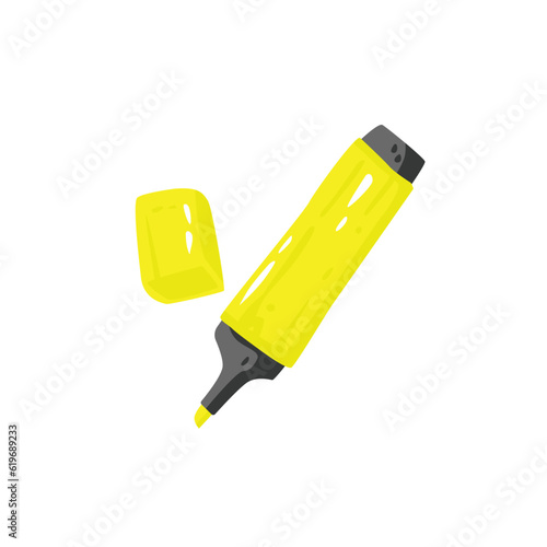 Colorful marker school and office stationery cartoon vector illustration