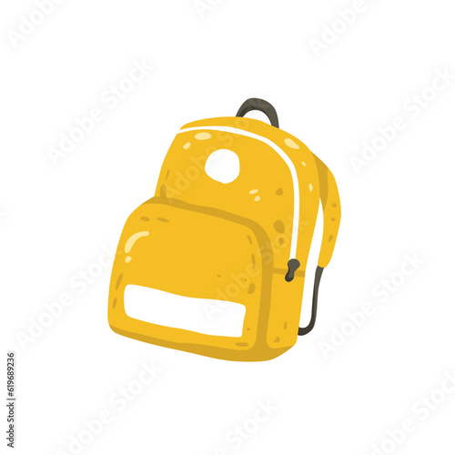 Bag school stationery cartoon vector illustration