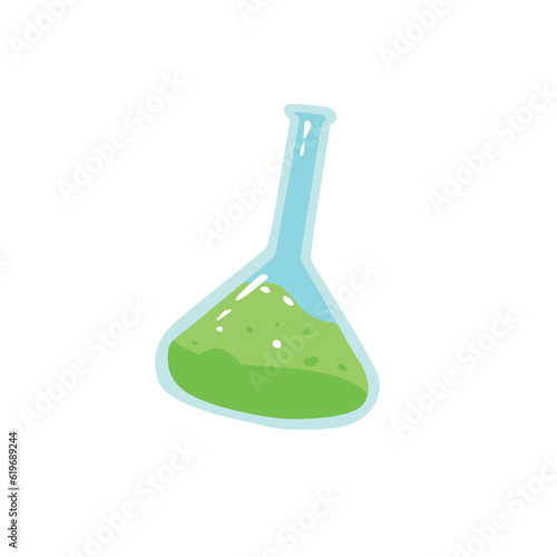 Beaker laboratory glassware school equipment cartoon vector illustration