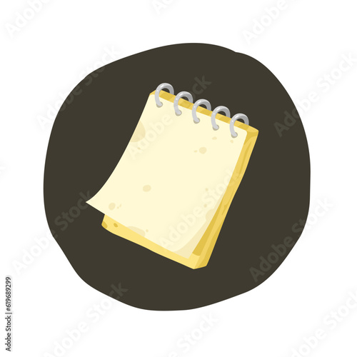 Notebook school supplies cartoon vector illustration