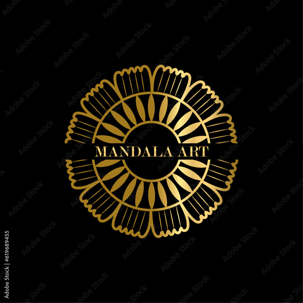 Naklejka premium Luxury mandala background with golden arabesque pattern Arabic Islamic east style. Ramadan Style Decorative mandala. Mandala for print, poster, cover, brochure, flyer, banner.