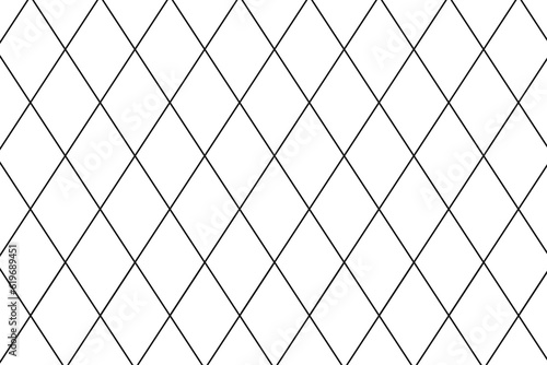 Rhombus tile seamless pattern. Diamond mosaic surface. Bathroom, shower or toilet ceramic wall or floor texture. Kitchen backsplash background. Lattice texture. Vector outline illustration