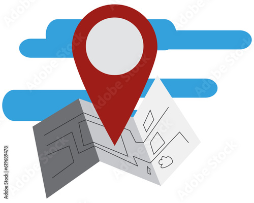 Place and map, business concepts for the construction sector, shown in flat vector design.