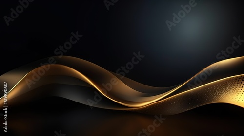 luxury black background with golden line element