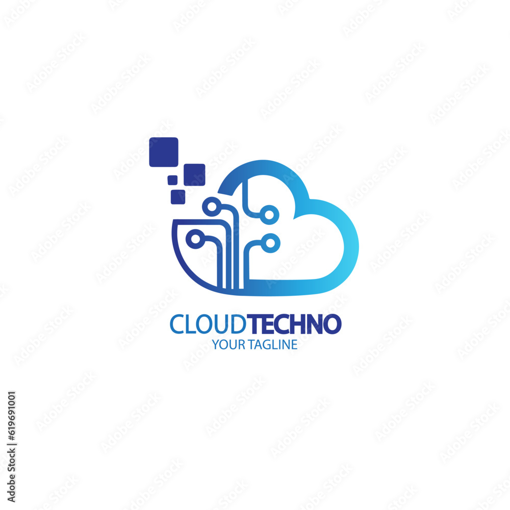 design logo cloud technology vector illustration design logo cloud technology vector illustration