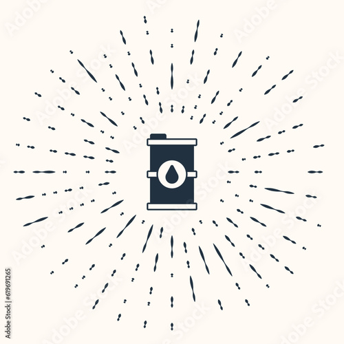 Grey Bio fuel barrel icon isolated on beige background. Eco bio and canister. Green environment and recycle. Abstract circle random dots. Vector