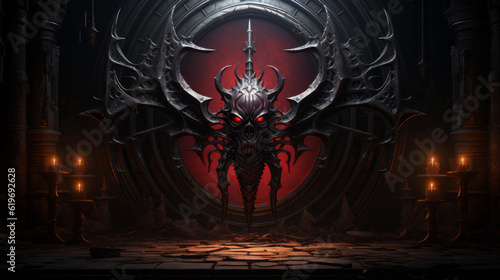 demon in the night  dark fantasy emblem  generative ai