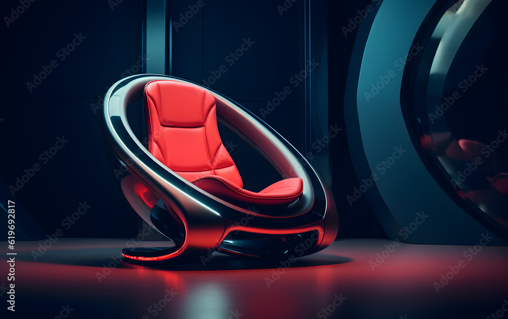 Obraz premium Futuristic chair in a high tech room