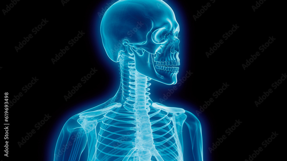 illustration, x-ray of a person. Generative AI illustration, x-ray of a person. Generative AI