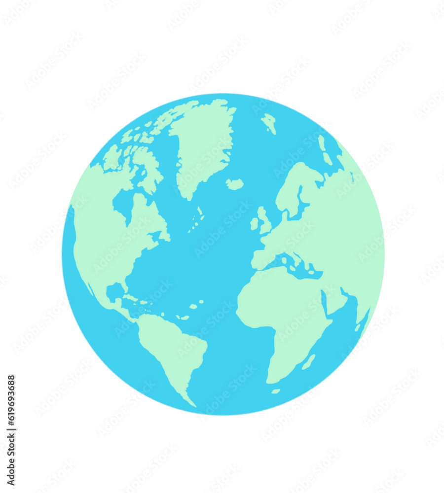 Earth illustration with continents and oceans pattern