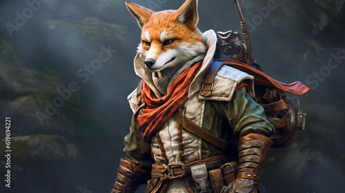 red fox in the woods, generative ai