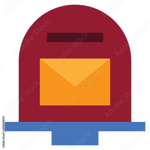 envelope letter post mail box message receive icon flat style