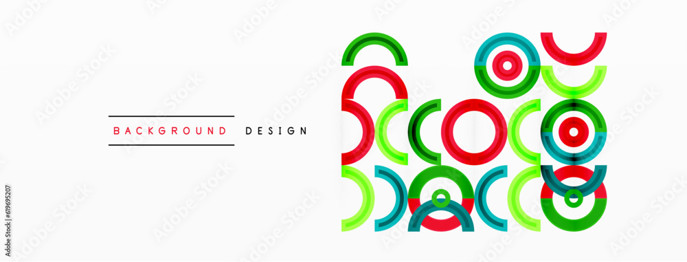 Obraz premium Colorful circle abstract background with vibrant and eye-catching design that incorporates a variety of different shades and hues creating a swirling, dynamic effect