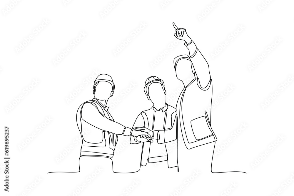 Continuous one line drawing Labor Day concept. Single line draw design vector graphic illustration. Continuous one line drawing Labor Day concept. Single line draw design vector graphic illustration.