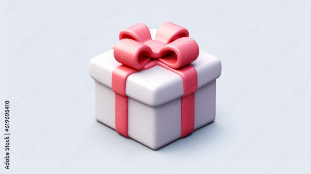 Fototapeta premium gift box with ribbon, gift icon, generative ai