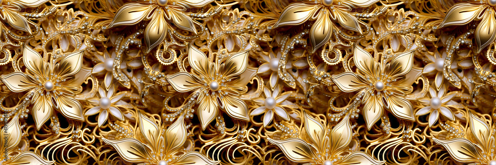 Seamless elaborate gold filigree pattern Seamless elaborate gold filigree pattern