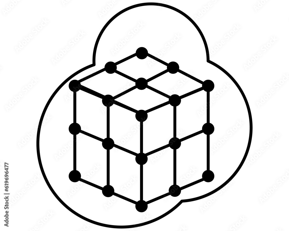 nanotechnology structure ,Business technology and science concept, flat-styled line art icon. nanotechnology structure ,Business technology and science concept, flat-styled line art icon.