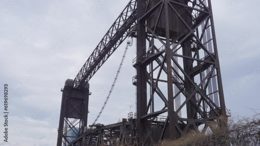 historic vertical lift bridge in Cleveland Ohio flats historic vertical lift bridge in Cleveland Ohio flats