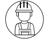 construction worker ,business concepts for the construction sector that feature flat designs and line art icons.