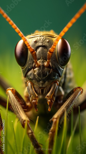 grasshopper on the grass, generative ai