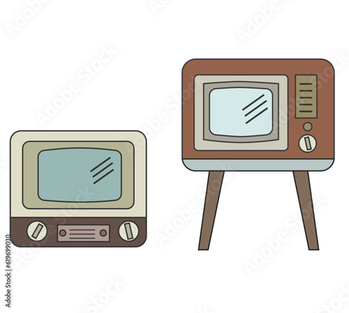 昭和レトロなテレビ　イラスト