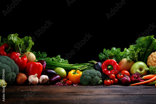 Healthy food. Fresh Vegetables background. Copy Space. Generative AI