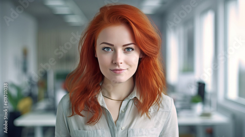 doctor looking at camera, portrait of a beautiful marketing manager woman, generative ai