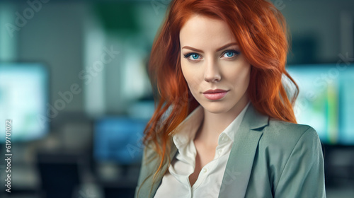 doctor looking at camera, portrait of a beautiful marketing manager woman, generative ai © TheGoldTiger