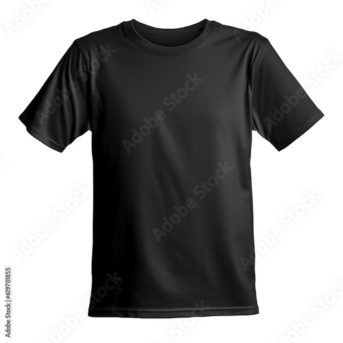 black t shirt round neck plain blank transparent PNG clothing fashion cloth pure cotton 
