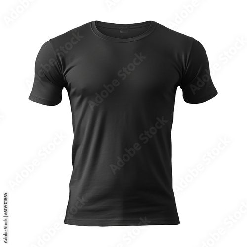 black t shirt round neck plain blank transparent PNG clothing fashion cloth pure cotton