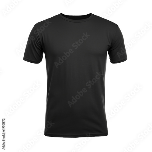 black t shirt round neck plain blank transparent PNG clothing fashion cloth pure cotton 