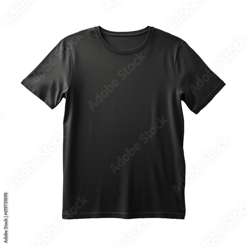 black t shirt round neck plain blank transparent PNG clothing fashion cloth pure cotton