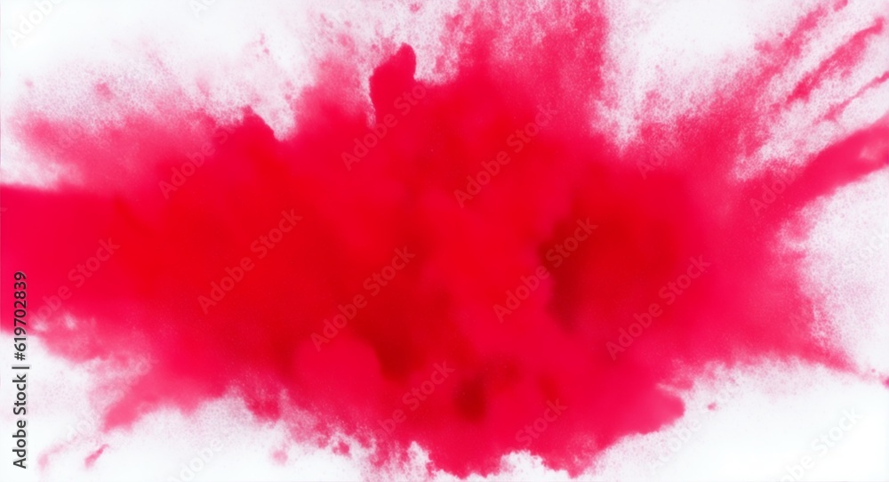 bright red holi paint color powder festival explosion burst isolated white background. industrial print concept background; AI Generated