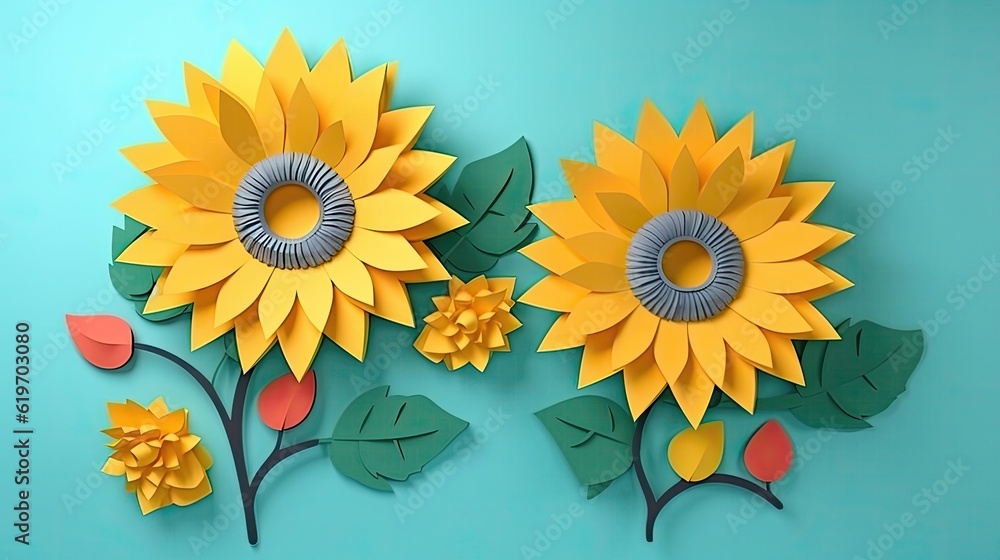 abstract 3d sunflowers AI generated abstract 3d sunflowers AI generated
