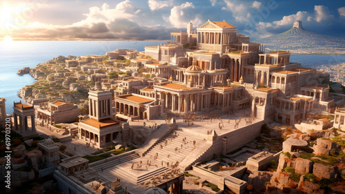 The exploration of an ancient Greek city. Generative AI
