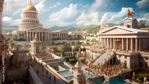 The exploration of an ancient Greek city. Generative AI