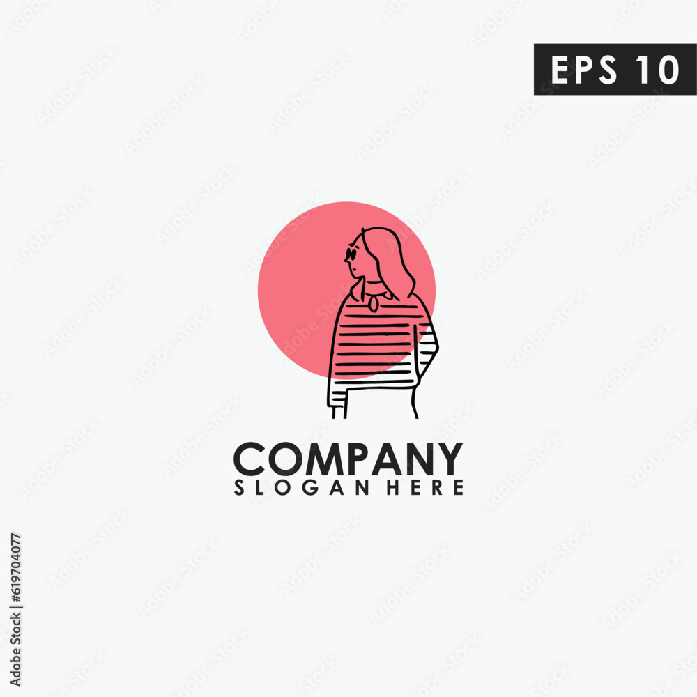 Women Girl Logo Design Vector Template. Modern Design. Vector Illustration Women Girl Logo Design Vector Template. Modern Design. Vector Illustration