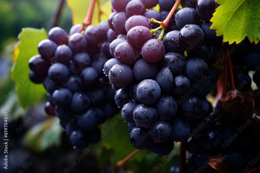 Photograph Of Grapes Natural Light, Generative AI