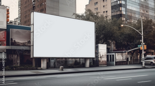 Blank billboard on sidewalk of city mockup for your , HD, Background Wallpaper, Desktop Wallpaper