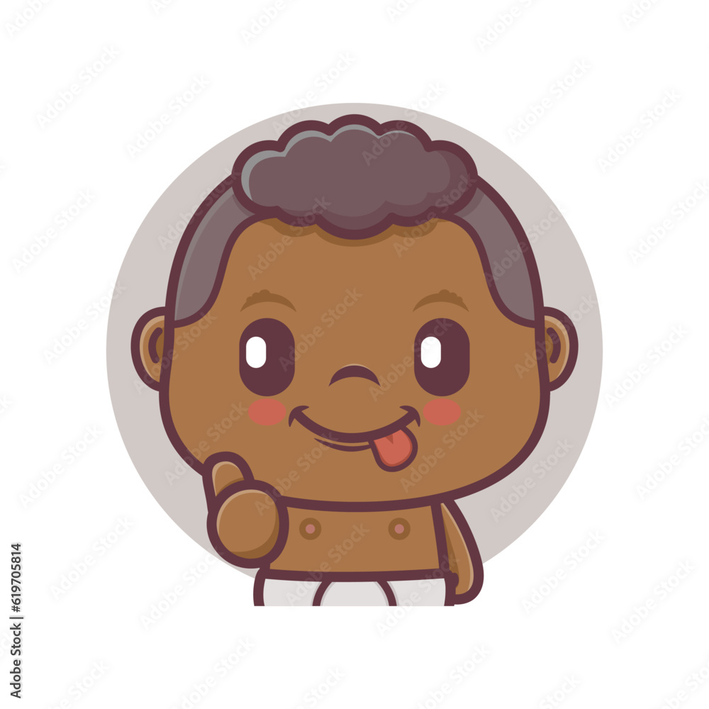 cute baby cartoon character vector illustration with thumbs up cute baby cartoon character vector illustration with thumbs up