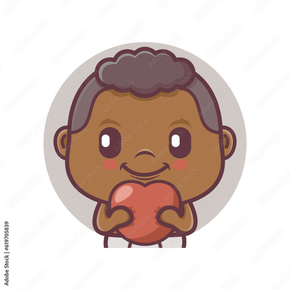 cute baby cartoon character vector illustration with love balloons cute baby cartoon character vector illustration with love balloons