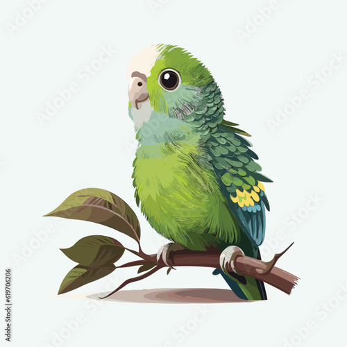 vector cute parakeet cartoon style