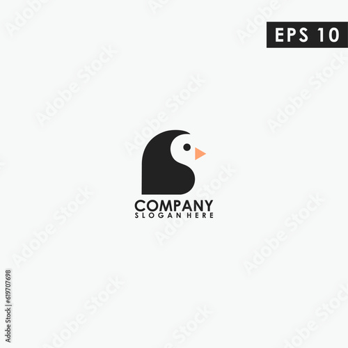 Penguin Logo Design. Penguin Logo Template. Modern Design. Flat Logo. Vector Illustration