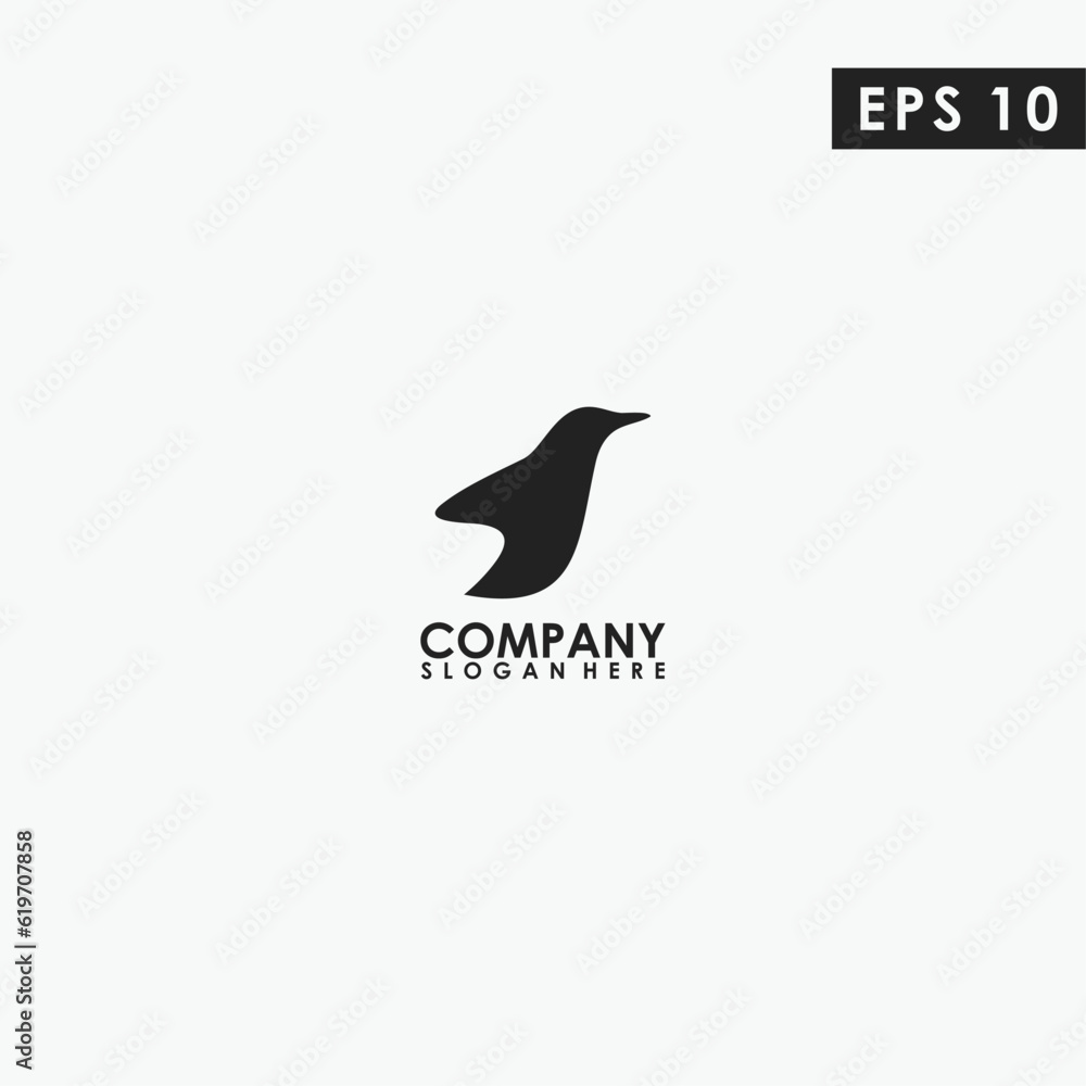 Penguin Logo Design. Penguin Logo Template. Modern Design. Flat Logo. Vector Illustration