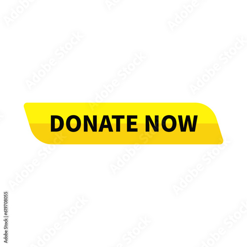 Donate Now In Yellow Color Rectangle Shape For Announcement 