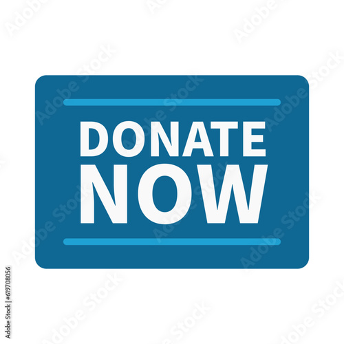 Donate Now In Blue Color Rectangle Shape For Announcement
