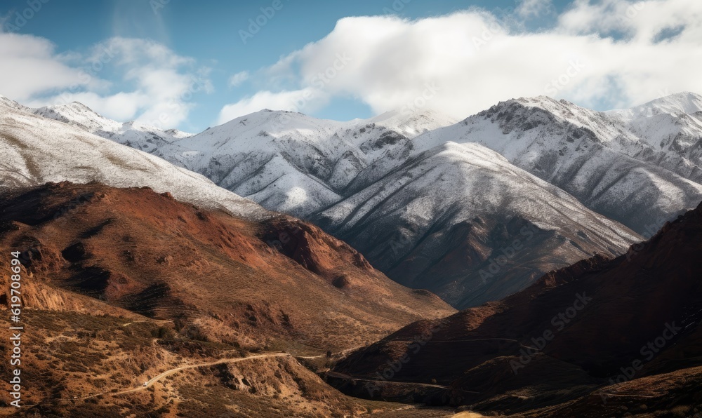 A winter wonderland in the mountains of Morocco. Creating using generative AI tools