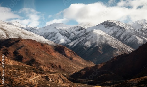 A winter wonderland in the mountains of Morocco. Creating using generative AI tools © uhdenis