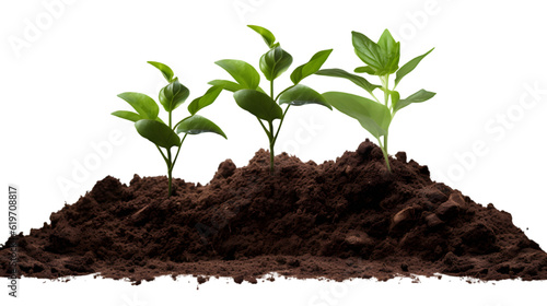 Wallpaper Mural saplings growing on soil ground , isolated on transparent background cutout  Torontodigital.ca